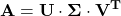  $$ \Large \mathbf{A = U \cdot \Sigma \cdot V^T} $$ 